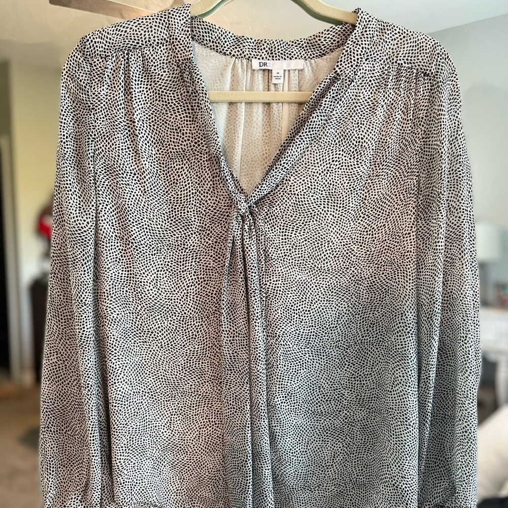 Long Sleeve Polka Dot Blouse